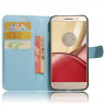 Чехол с визитницей для Motorola Moto M (голубой)