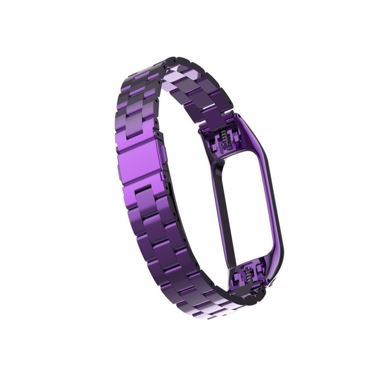 Стальной браслет для Xiaomi Mi Band 3 (фиолетовый)