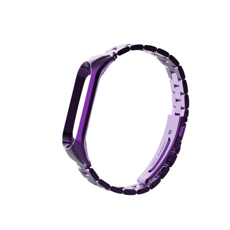 Стальной браслет для Xiaomi Mi Band 3 (фиолетовый)