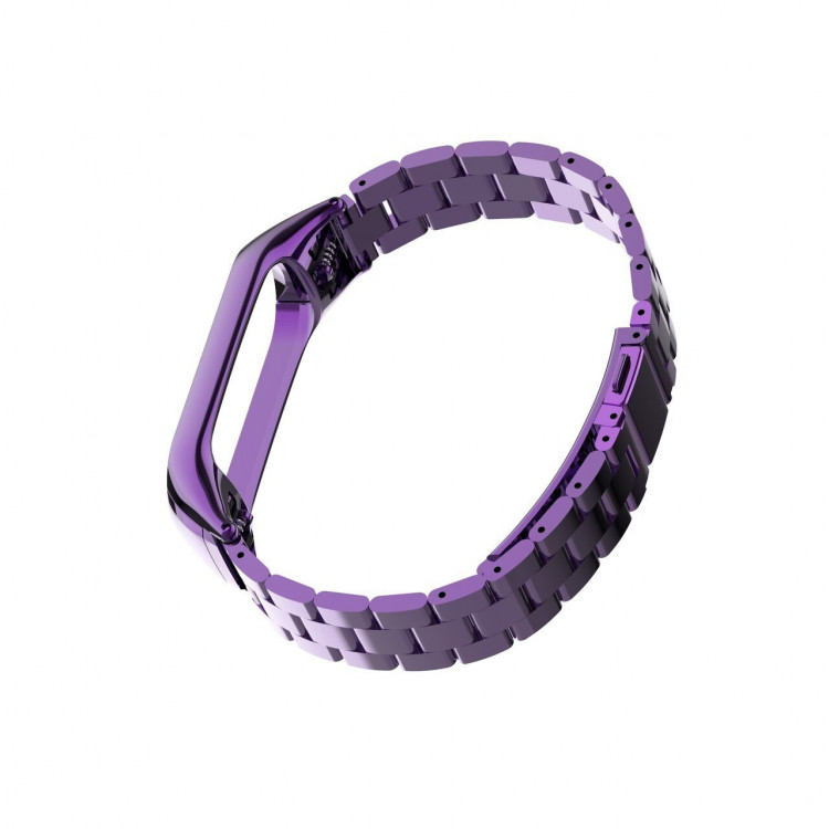 Стальной браслет для Xiaomi Mi Band 3 (фиолетовый)