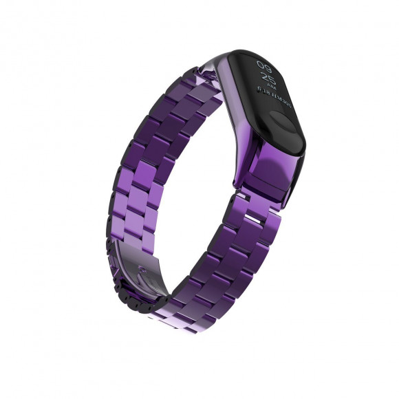 Стальной браслет для Xiaomi Mi Band 3 (фиолетовый) Стальной браслет для Xiaomi Mi Band 3 (фиолетовый)