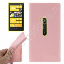 Пластиковый TPU чехол для Nokia Lumia 920 (розовый)