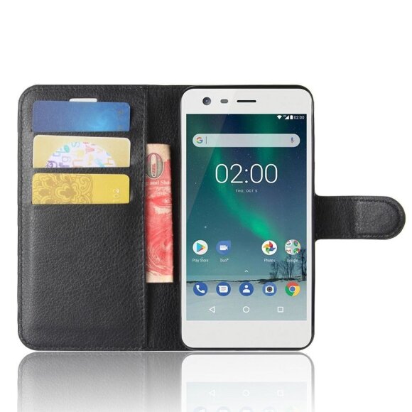 Чехол с визитницей для Nokia 2 (черный) Чехол с визитницей для Nokia 2 (черный)