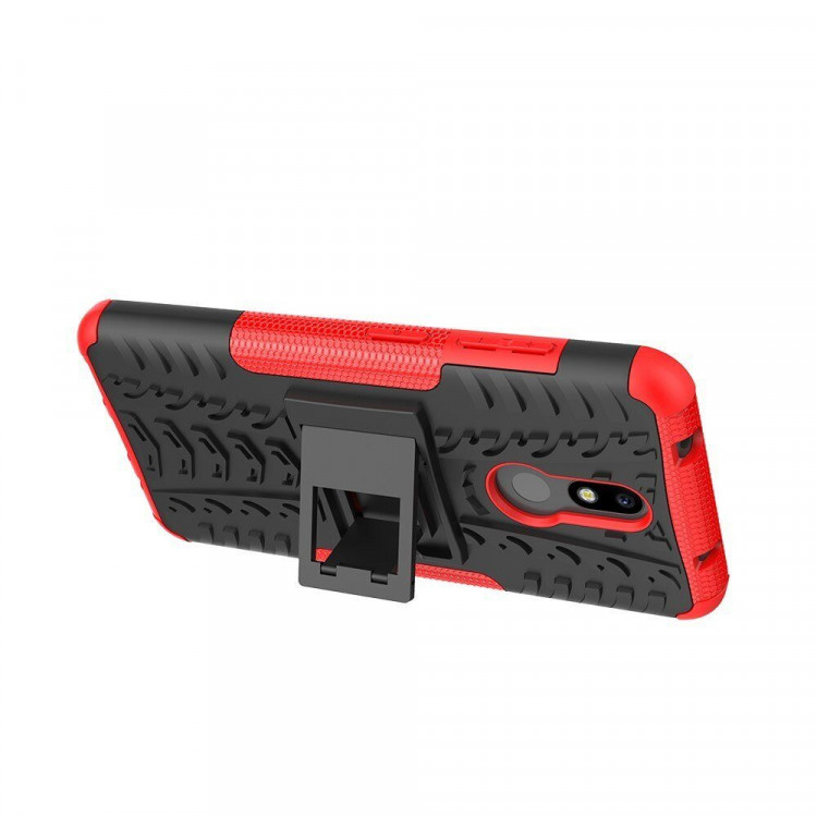 Чехол Hybrid Armor для Nokia 3.2 (черный + красный)