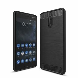 Чехол-накладка Carbon Fibre для Nokia 6 (черный)