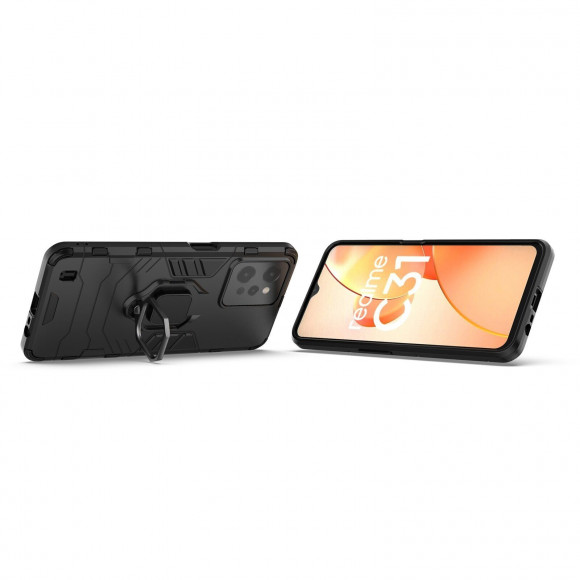 Чехол Armor Ring Holder для Realme C31 (черный) Чехол Armor Ring Holder для Realme C31 (черный)