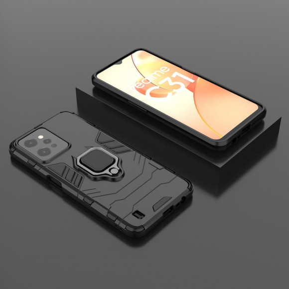 Чехол Armor Ring Holder для Realme C31 (черный) Чехол Armor Ring Holder для Realme C31 (черный)