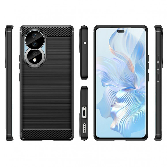 Чехол-накладка Carbon Fibre для Honor 80 (черный)