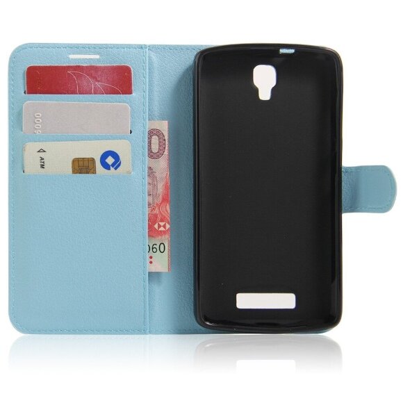 Чехол с визитницей для ZTE Blade L5 / L5 Plus (голубой)