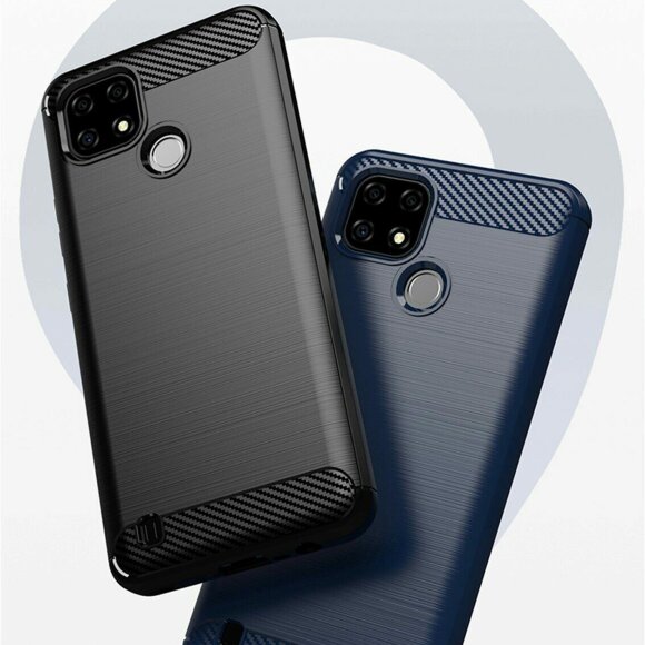Чехол-накладка Carbon Fibre для Realme C21, Realme C21Y (черный) Чехол-накладка Carbon Fibre для Realme C21, Realme C21Y (черный)