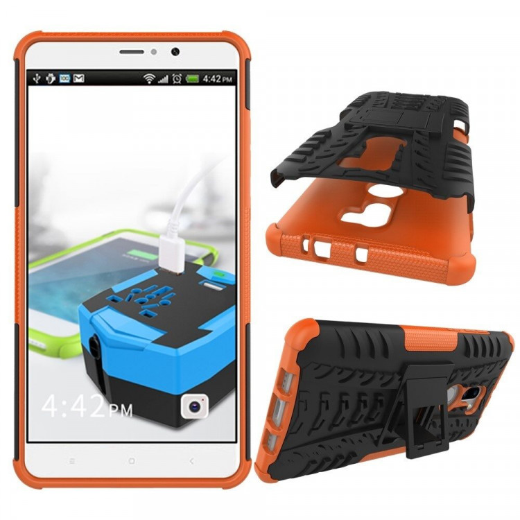 Чехол Hybrid Armor для Xiaomi Mi5S Plus (черный + оранжевый)