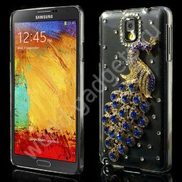 Чехол Luxury Diamond 3D Peacock для Samsung Galaxy Note 3 / N9000 (голубой)