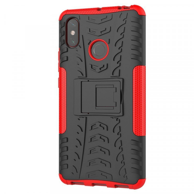 Чехол Hybrid Armor для Xiaomi Mi Max 3 (черный + красный)