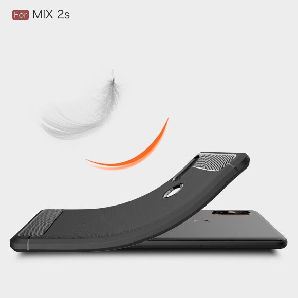 Чехол-накладка Carbon Fibre для Xiaomi Mi Mix 2s (черный) Чехол-накладка Carbon Fibre для Xiaomi Mi Mix 2s (черный)