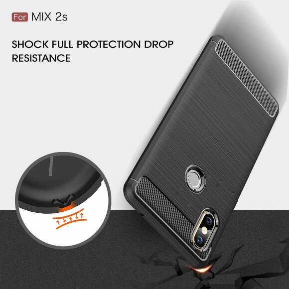 Чехол-накладка Carbon Fibre для Xiaomi Mi Mix 2s (черный) Чехол-накладка Carbon Fibre для Xiaomi Mi Mix 2s (черный)
