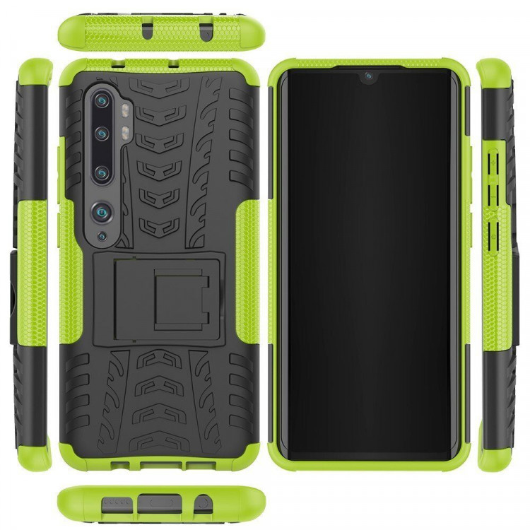 Чехол Hybrid Armor для Xiaomi Mi Note 10 / Mi Note 10 Pro / Mi CC9 Pro (черный + зеленый)