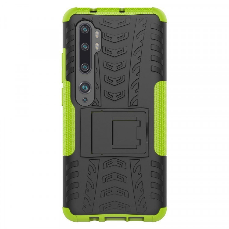 Чехол Hybrid Armor для Xiaomi Mi Note 10 / Mi Note 10 Pro / Mi CC9 Pro (черный + зеленый)