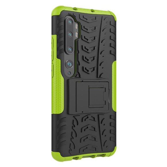 Чехол Hybrid Armor для Xiaomi Mi Note 10 / Mi Note 10 Pro / Mi CC9 Pro (черный + зеленый)