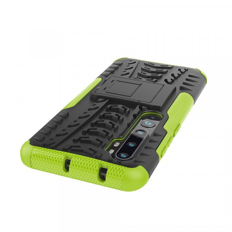 Чехол Hybrid Armor для Xiaomi Mi Note 10 / Mi Note 10 Pro / Mi CC9 Pro (черный + зеленый)