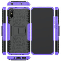 Чехол Hybrid Armor для Xiaomi Redmi 9A (черный + фиолетовый)