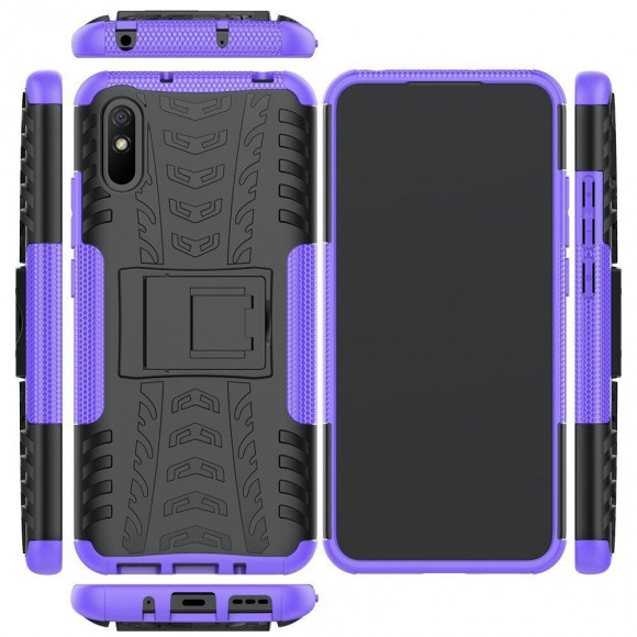 Чехол Hybrid Armor для Xiaomi Redmi 9A (черный + фиолетовый) Чехол Hybrid Armor для Xiaomi Redmi 9A (черный + фиолетовый)