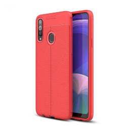 Чехол-накладка Litchi Grain для Samsung Galaxy A20s (красный)