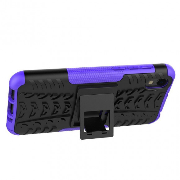 Чехол Hybrid Armor для Huawei Y5 (2019) / Honor 8S (черный + фиолетовый)