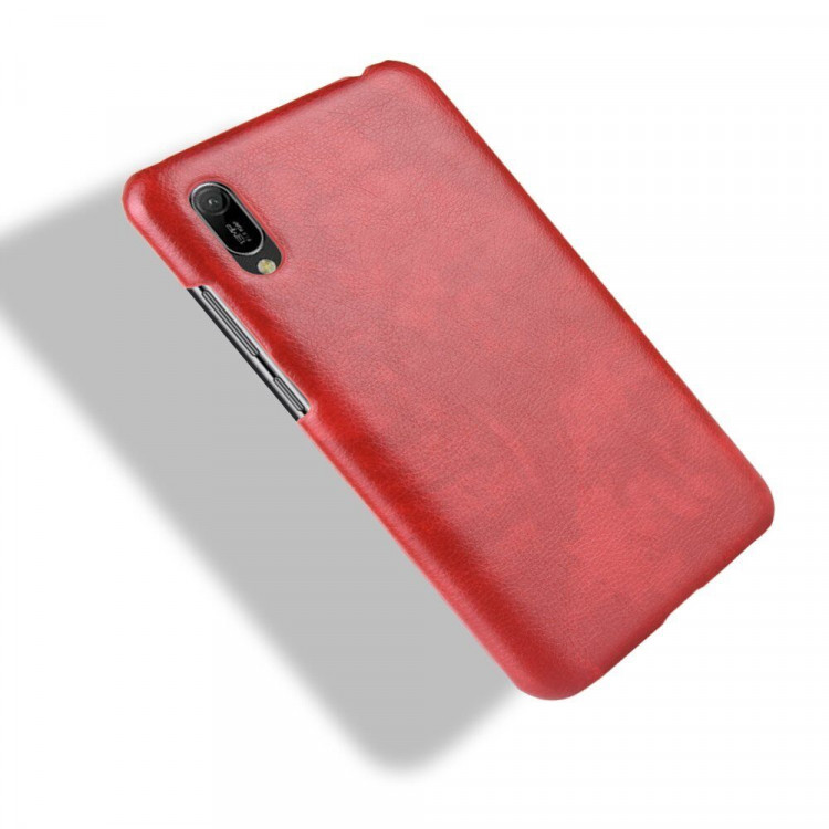 Кожаная накладка-чехол для Huawei Y6 Pro (2019) (красный)