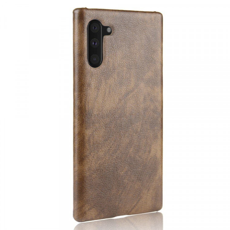 Кожаная накладка-чехол для Samsung Galaxy Note 10 (коричневый)