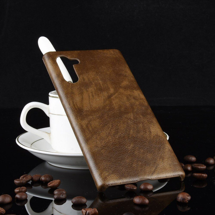 Кожаная накладка-чехол для Samsung Galaxy Note 10 (коричневый)