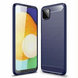 Чехол-накладка Carbon Fibre для Samsung Galaxy A22s 5G (темно-синий)