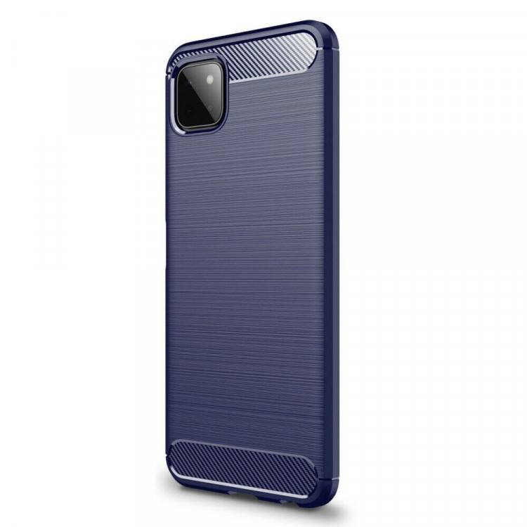 Чехол-накладка Carbon Fibre для Samsung Galaxy A22s 5G (темно-синий)