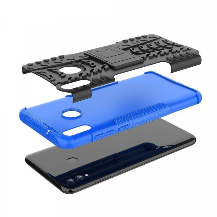 Чехол Hybrid Armor для Huawei Honor 8X Max (черный + голубой)