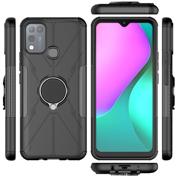 Чехол Armor Shockproof Ring Holder для Infinix Hot 10 Play / Hot 11 Play (черный) Чехол Armor Shockproof Ring Holder для Infinix Hot 10 Play / Hot 11 Play (черный)
