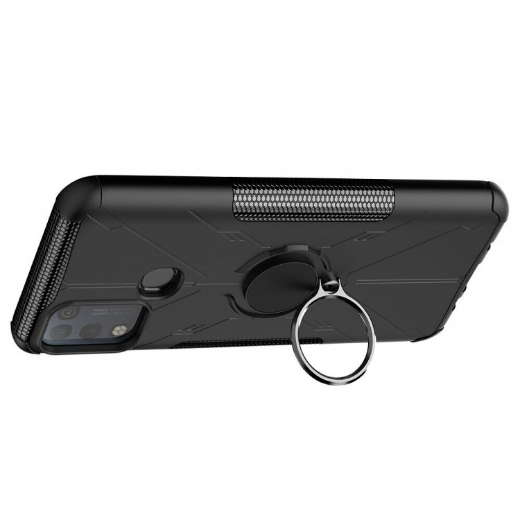 Чехол Armor Shockproof Ring Holder для Infinix Hot 10 Play / Hot 11 Play (черный)
