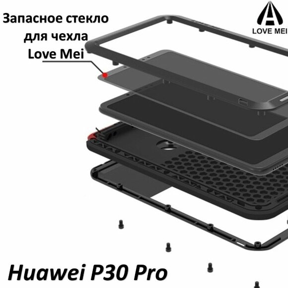 Запасное стекло для чехла LOVE MEI Huawei P30 Pro