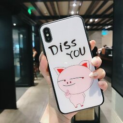 Чехол-накладка для iPhone X / ХS (Lovely Pig - White)