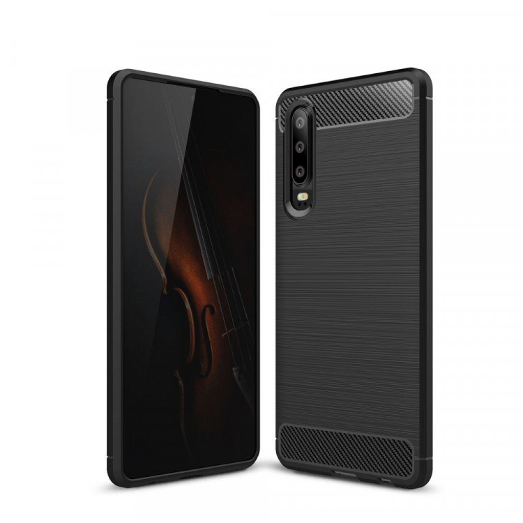 Чехол-накладка Carbon Fibre для Huawei P30 (черный)