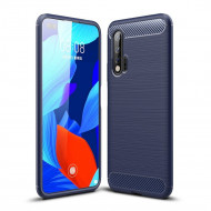 Чехол-накладка Carbon Fibre для Huawei nova 6 (темно-синий)