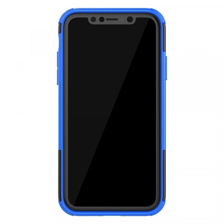 Чехол Hybrid Armor для iPhone 11 (черный + голубой)