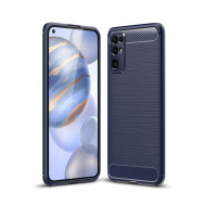 Чехол-накладка Carbon Fibre для Honor 30 (темно-синий)