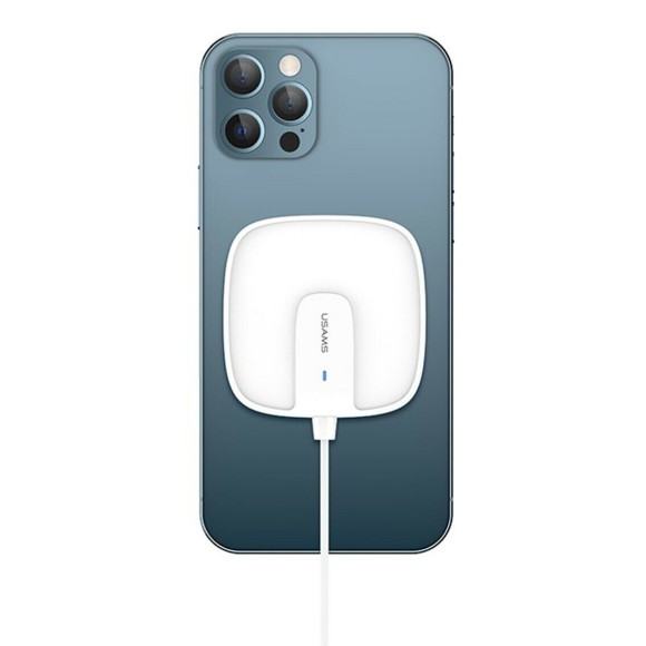 Зарядное устройство Usams Extra-thin Magnetic Fast Wireless Charger 15W (US-CD159 W1) - белый