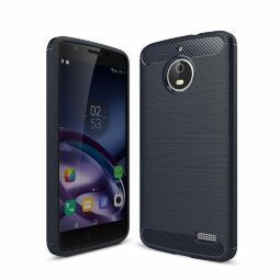 Чехол-накладка Carbon Fibre для Motorola Moto E4 (темно-синий)