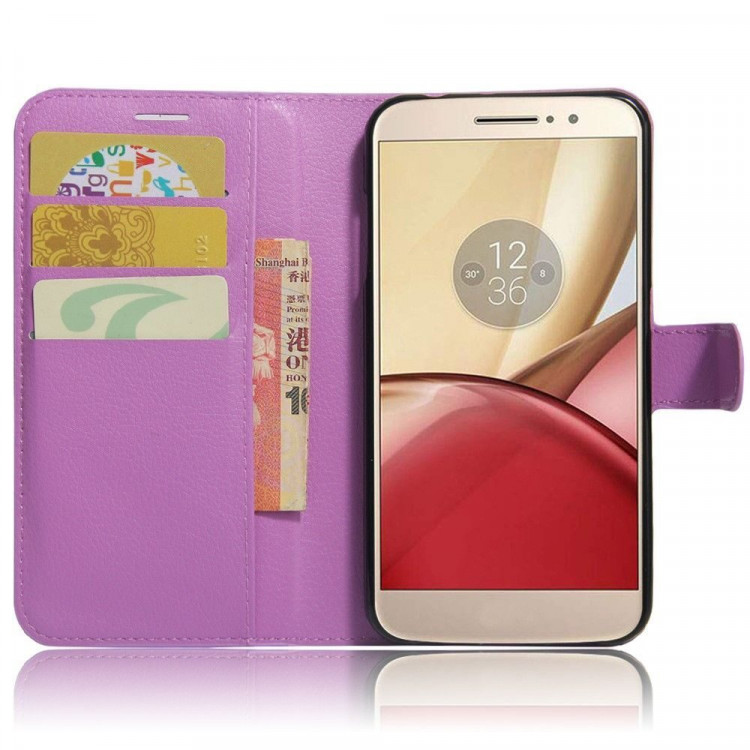 Чехол с визитницей для Motorola Moto M (фиолетовый)
