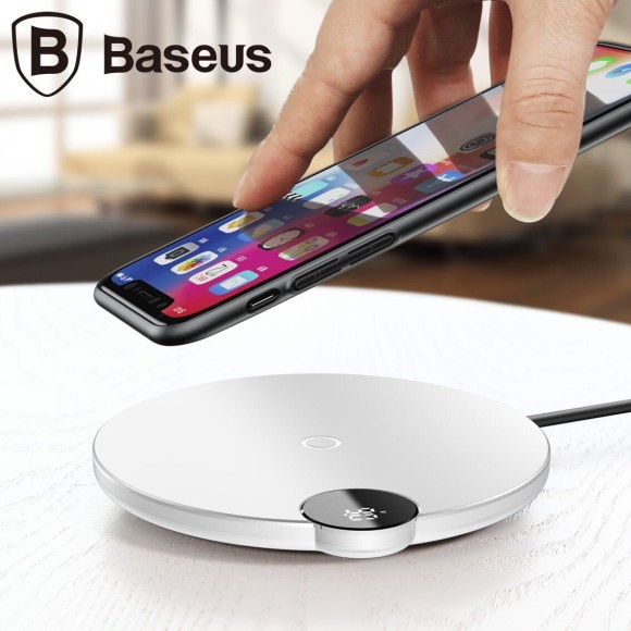 Беспроводное зарядное устройство Baseus Digtal LED Display (белый) Беспроводное зарядное устройство Baseus Digtal LED Display (белый)