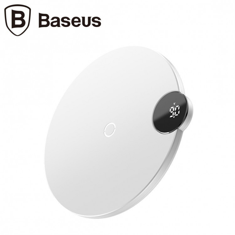 Беспроводное зарядное устройство Baseus Digtal LED Display (белый)