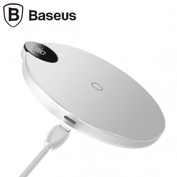 Беспроводное зарядное устройство Baseus Digtal LED Display (белый) Беспроводное зарядное устройство Baseus Digtal LED Display (белый)