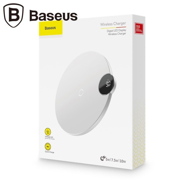 Беспроводное зарядное устройство Baseus Digtal LED Display (белый) Беспроводное зарядное устройство Baseus Digtal LED Display (белый)