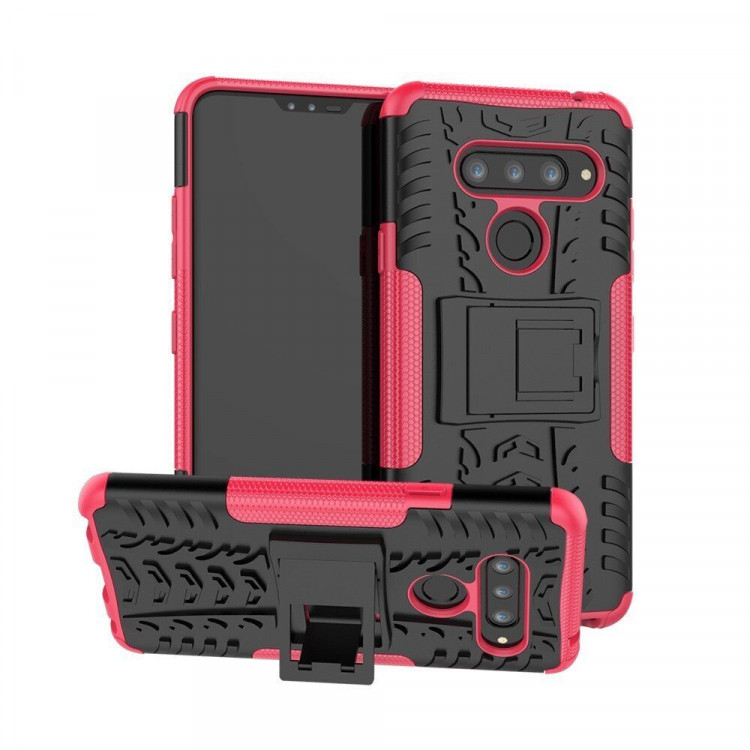 Чехол Hybrid Armor для LG V40 ThinQ (черный + розовый)