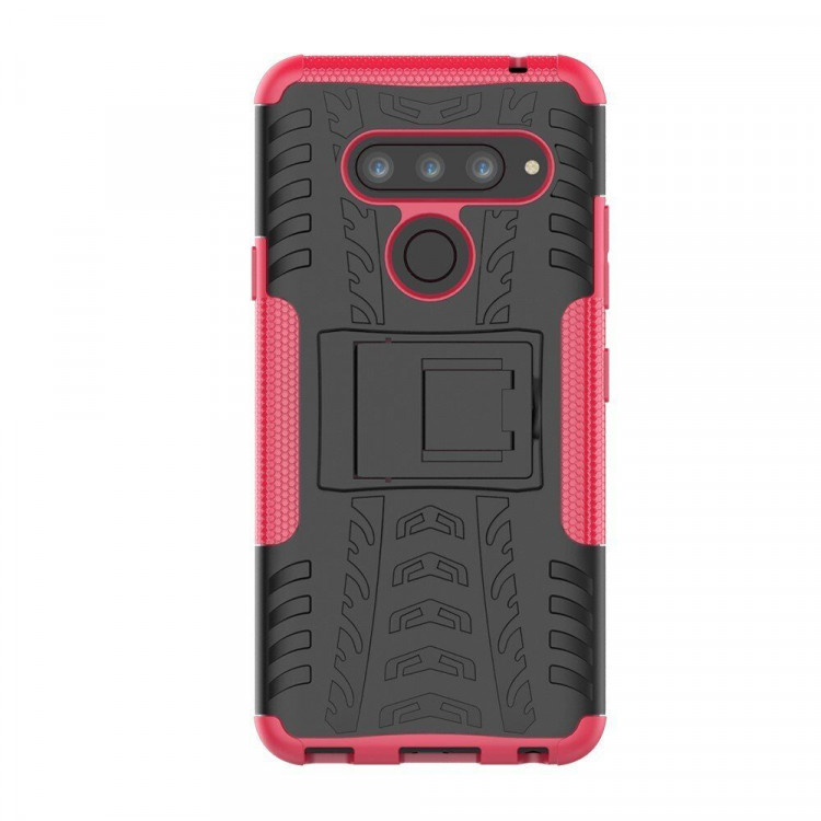 Чехол Hybrid Armor для LG V40 ThinQ (черный + розовый)